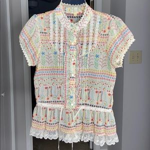 Vintage Lace & Rainbow Floral Tshirt